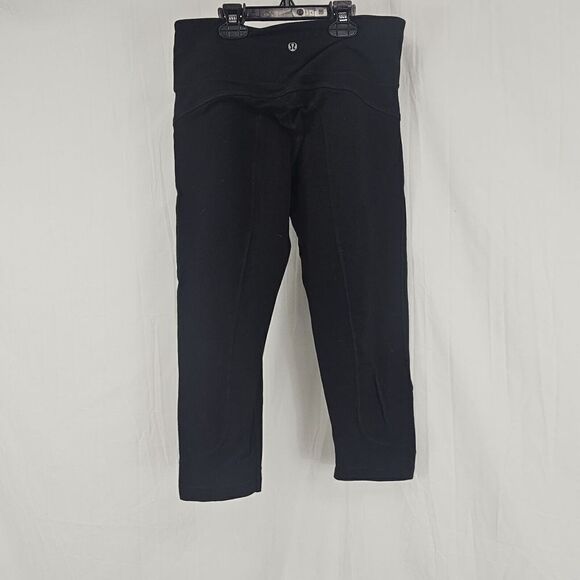 Lululemon Black Cropped Legging Capri Athletic Running Women's Size 6 - Picture 3 of 6